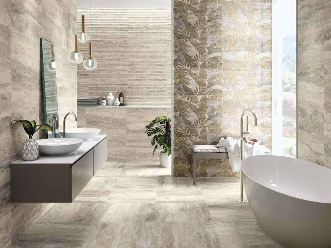 APE Ceramica Travertino Cenefa Sabbia Matt Gold 8x25