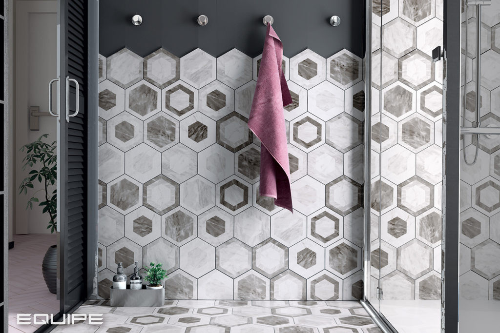 Equipe Bardiglio Hexagon Decor Geo (несколько вариантов паттерна) 17,5x20