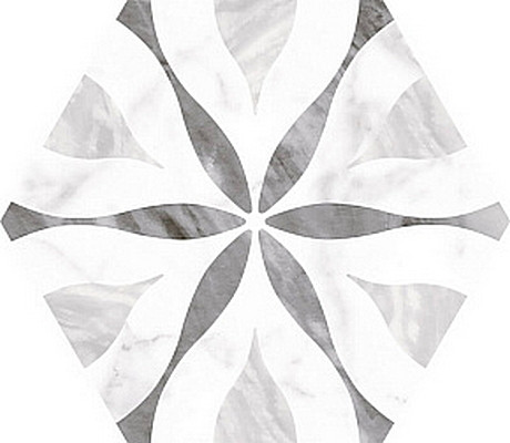 Equipe Bardiglio Hexagon Decor Flower 17,5x20