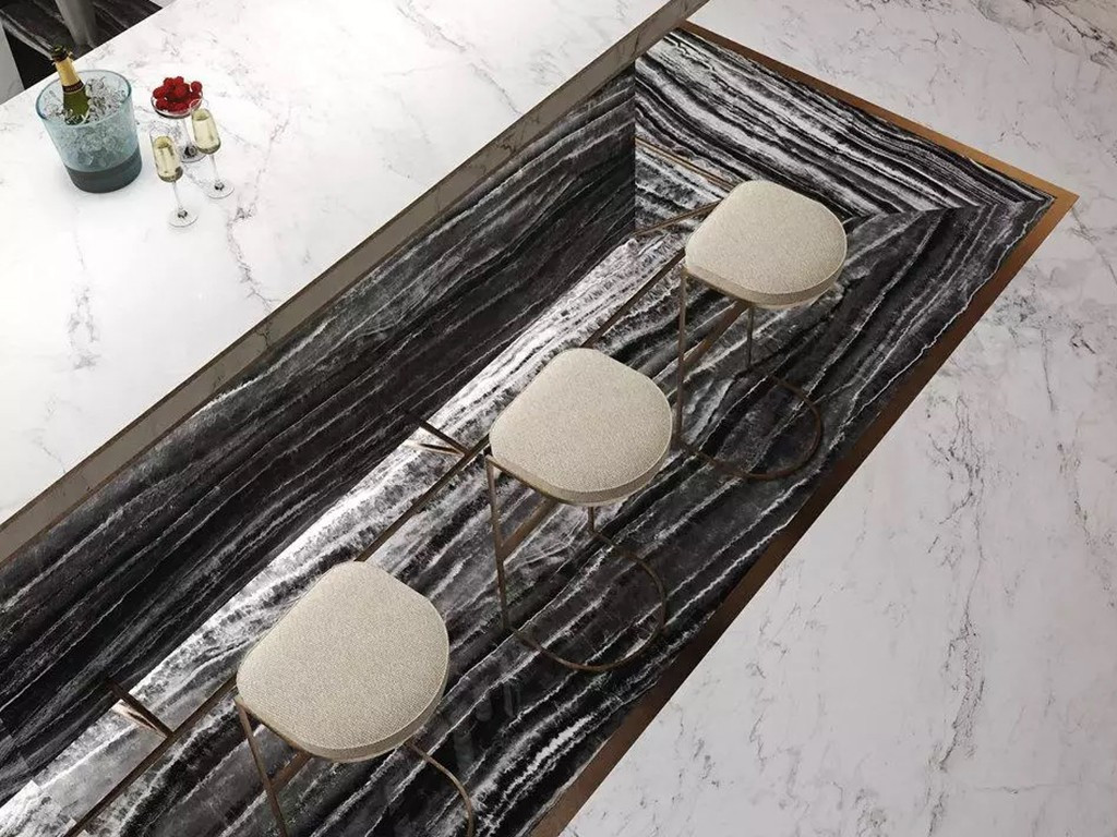 Kerama Marazzi Гемма Черно-Белый Обрезной 119.5х320х0.6