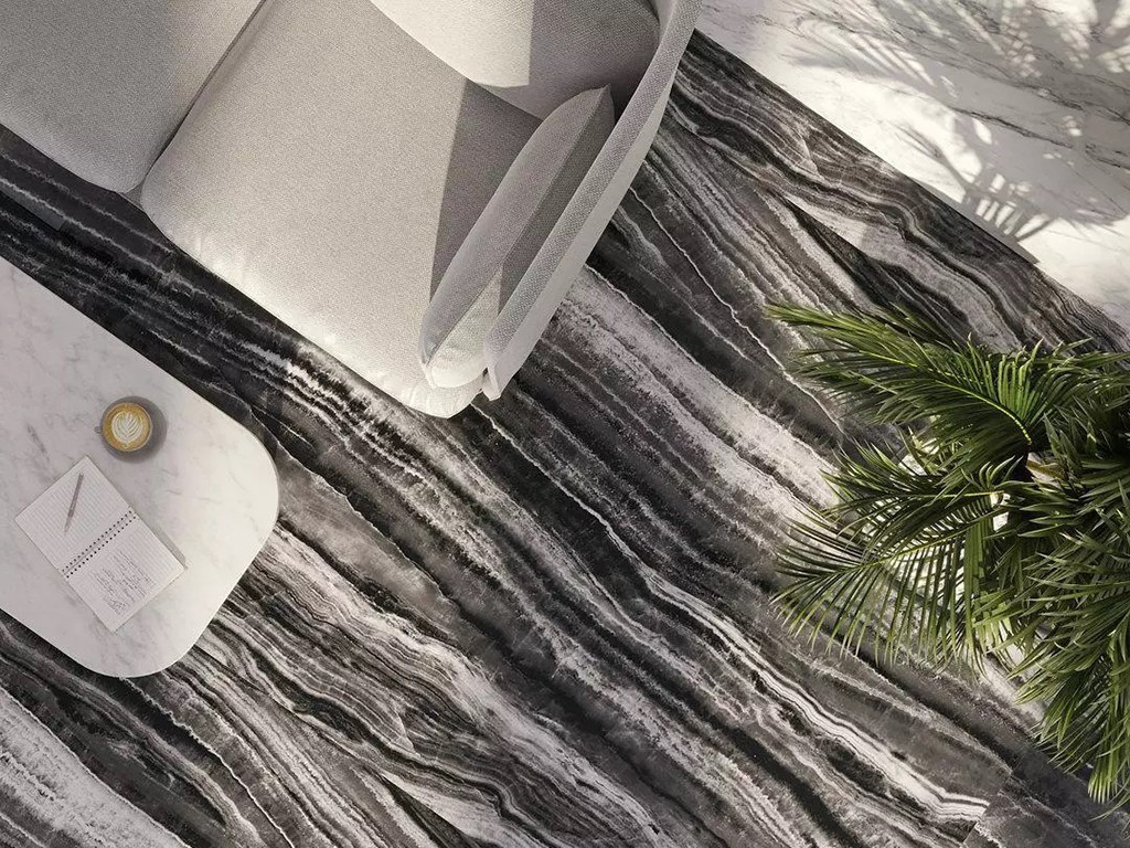 Kerama Marazzi Гемма Черно-Белый Обрезной 119.5х320х0.6