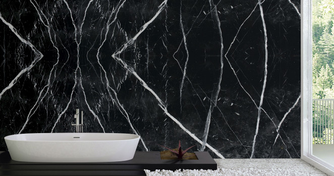Venezia Stone Мрамор Black Marquina Brushed 20Mm