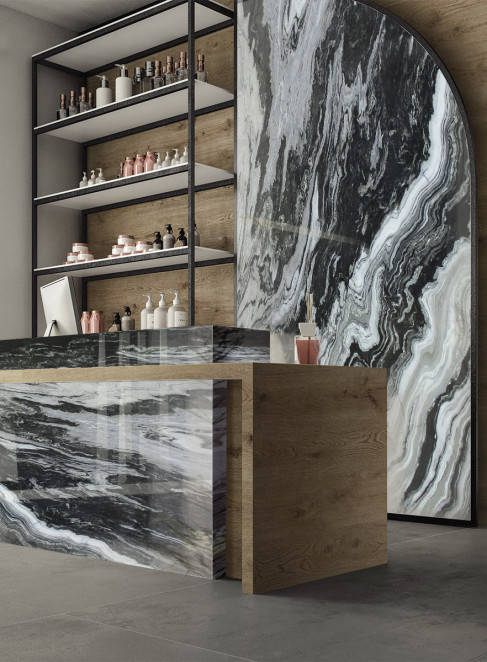 Venezia Stone Мрамор Exotic Black Leather 20Mm