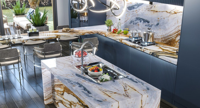 Venezia Stone Мрамор Calacatta Cielo 20Mm