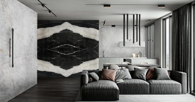 Venezia Stone Мрамор Negro Calacatta 20Mm