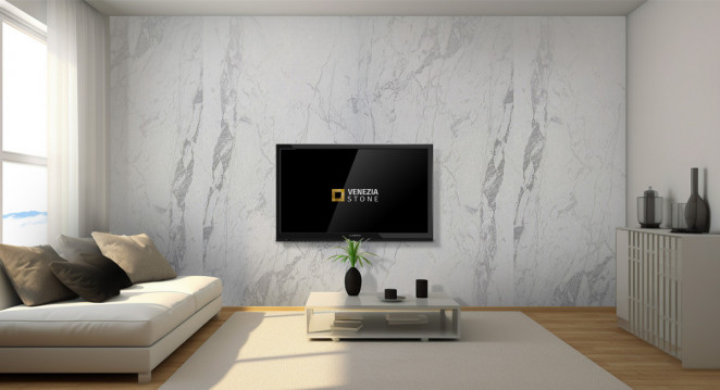 Venezia Stone Мрамор Dover White 3D Leather 20Mm