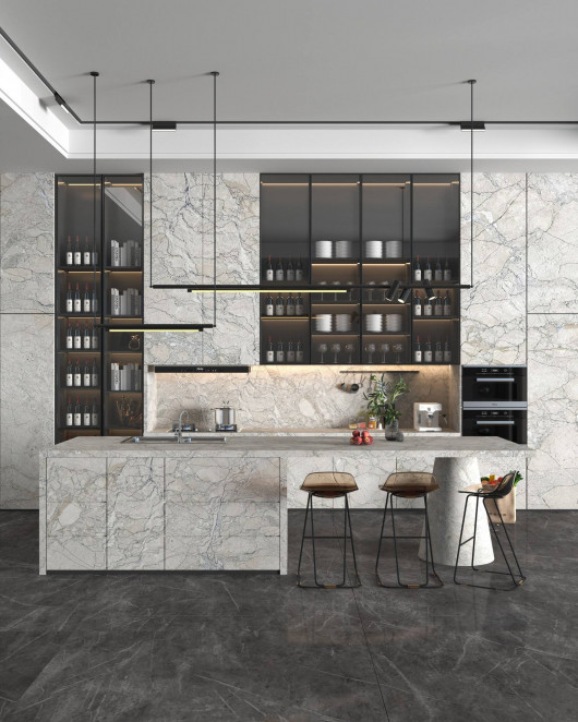 Venezia Stone Мрамор Ceppo Verde Leather 20Mm