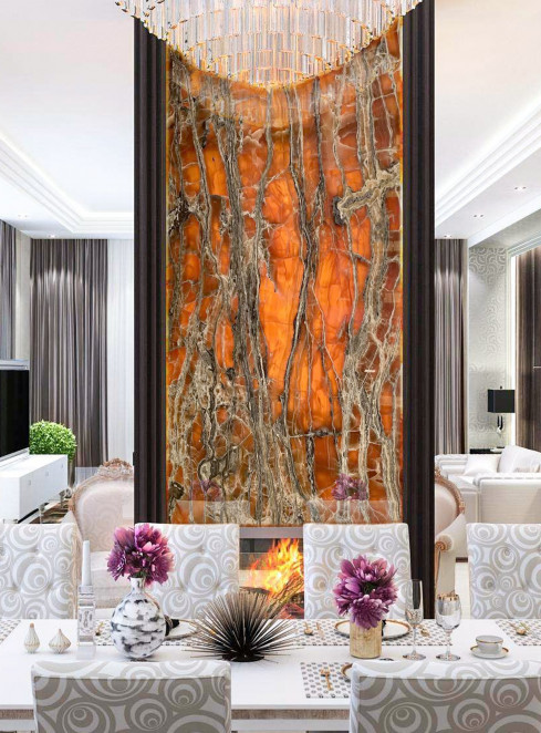 Venezia Stone VEIN CUT Onice Red Caramel Vein Cut 20Mm
