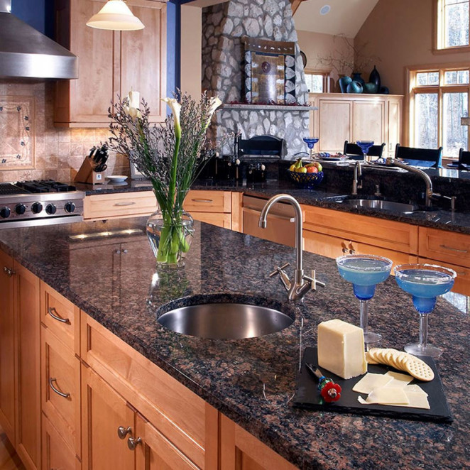 Venezia Stone Гранит Tan Brown Полоса Термообработка 30Mm