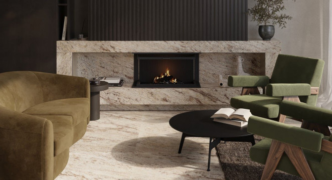 Venezia Stone Гранит Ivory Brown Полоса Термообработка 20Mm
