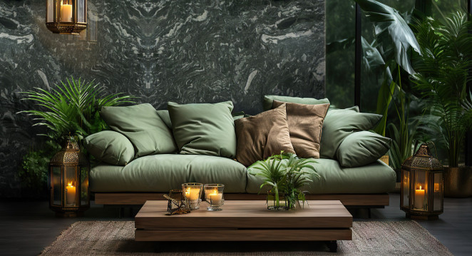 Venezia Stone Гранит Ocean Green Leather 20Mm