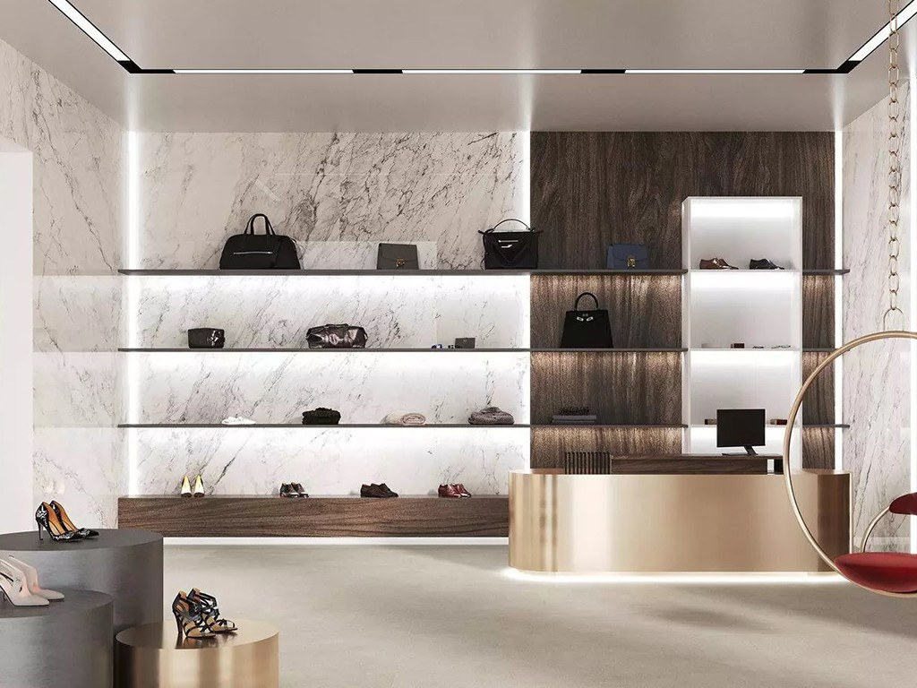 Kerama Marazzi Капрая Белый Лаппатированный Обрезной 119.5х320х1.1
