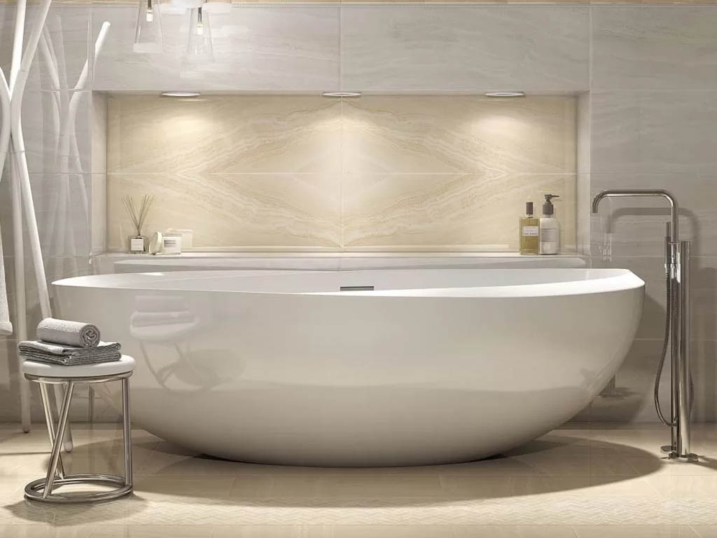 Kerama Marazzi Контарини Белый Лаппатированный Обрезной 60х60
