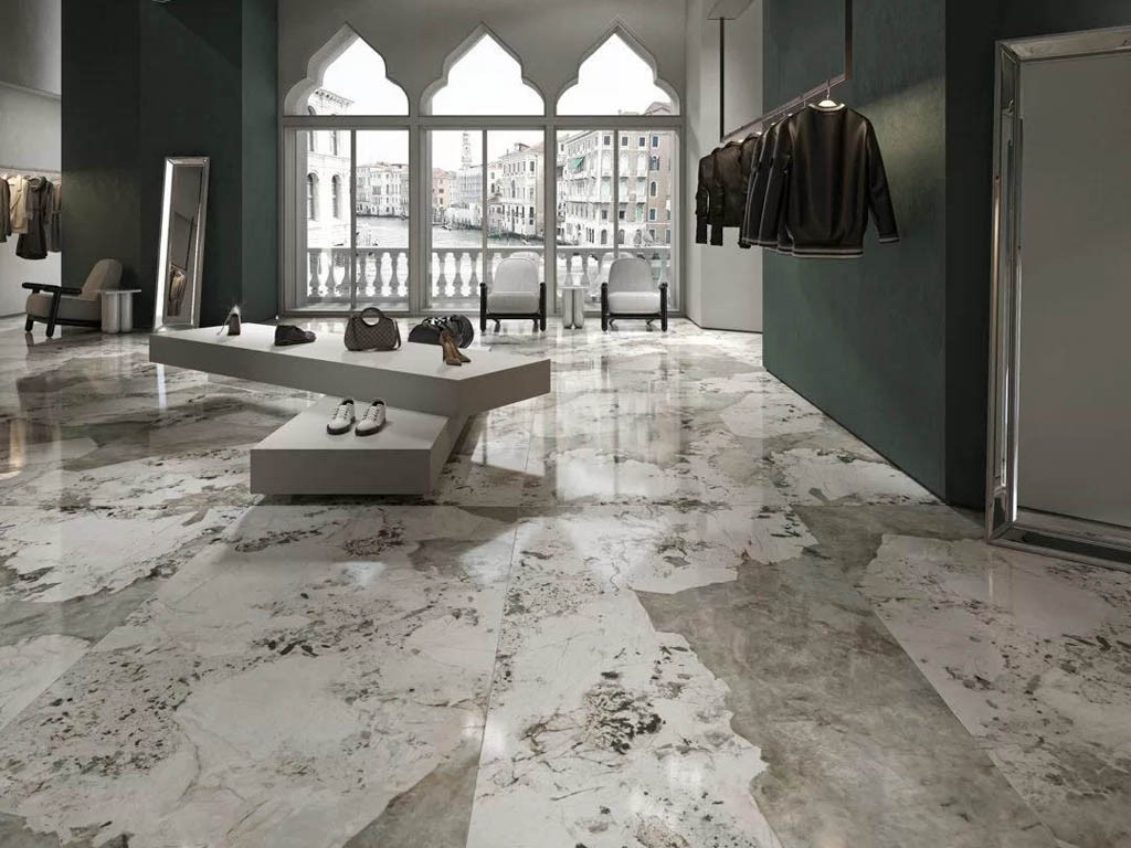 Kerama Marazzi Ониче Серый Лаппатированный Обрезной 119.5x238.5