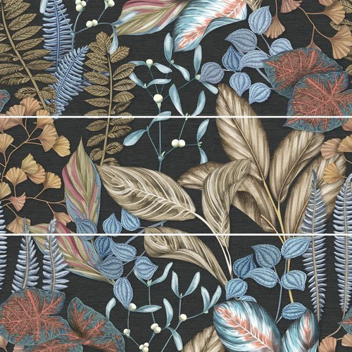 APE Ceramica Silk Декор Set (3) Abc Biba Graphite 40х120