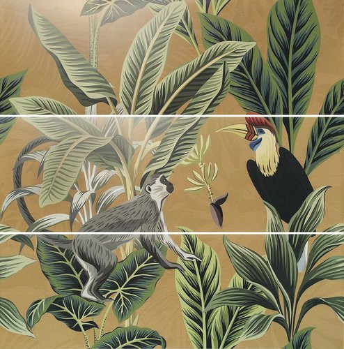 APE Ceramica Silk Декор Set (3) Abc Toucan Ocre 40х120
