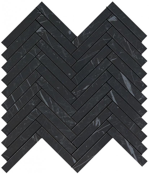 Atlas Concorde Marvel Stone Nero Marquina Herringbone Wall 30x30,5