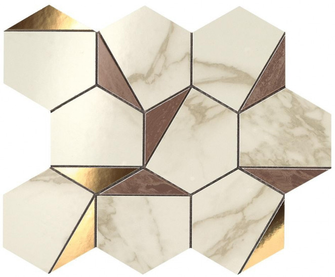 Atlas Concorde Marvel Edge Marvel Gold Hex Brown-Calacatta
