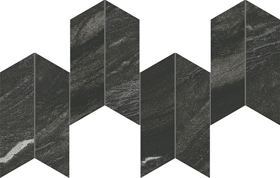 Atlas Concorde Marvel Diva Керамогранит Black Tempest Mosaico Chevron Velvet