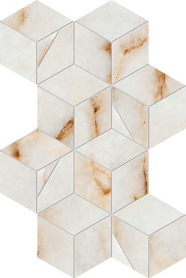 Atlas Concorde Marvel Diva Керамогранит Ice Crystal Mosaico Hex Lappato