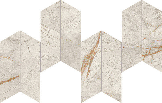 Atlas Concorde Marvel Diva Керамогранит White Everest Mosaico Chevron Velvet