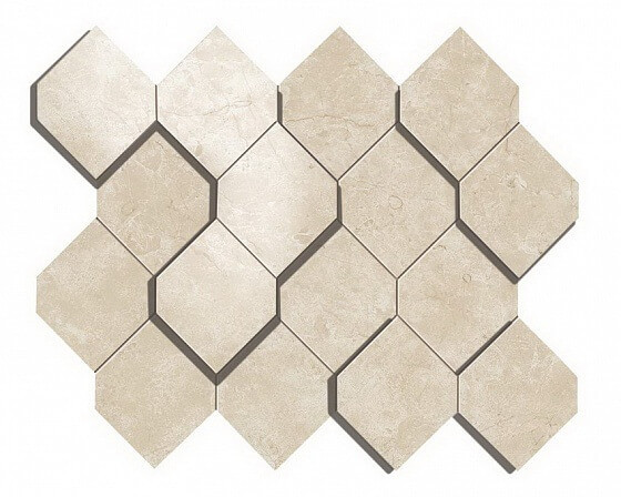 Atlas Concorde Marvel Stone Marvel Cream Prestige Mosaico Esagono 3D