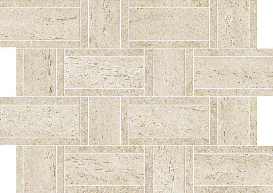 Atlas Concorde Marvel Travertine Marvel Pearl Mosaico Basketweave