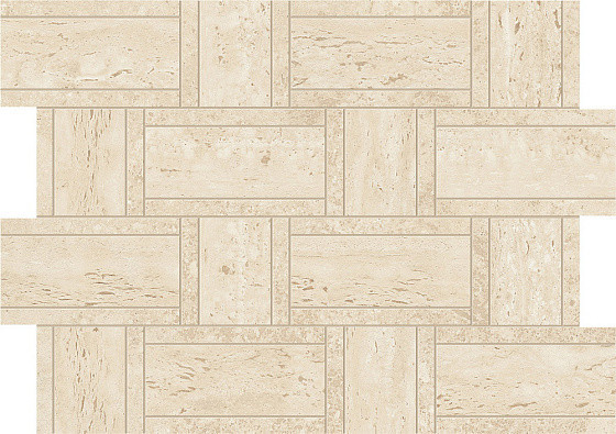 Atlas Concorde Marvel Travertine Marvel Sand Mosaico Basketweave