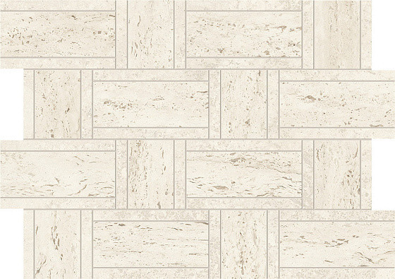 Atlas Concorde Marvel Travertine Marvel White Mosaico Basketweave
