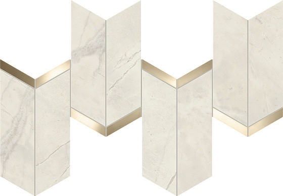 Atlas Concorde Marvel X Керамогранит Calacatta Perla Mosaico Chevron Lappato