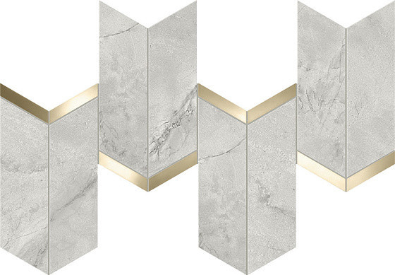 Atlas Concorde Marvel X Керамогранит Grey Cloud Mosaico Chevron Lappato