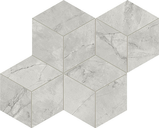 Atlas Concorde Marvel X Керамогранит Grey Cloud Mosaico Esagono Silk