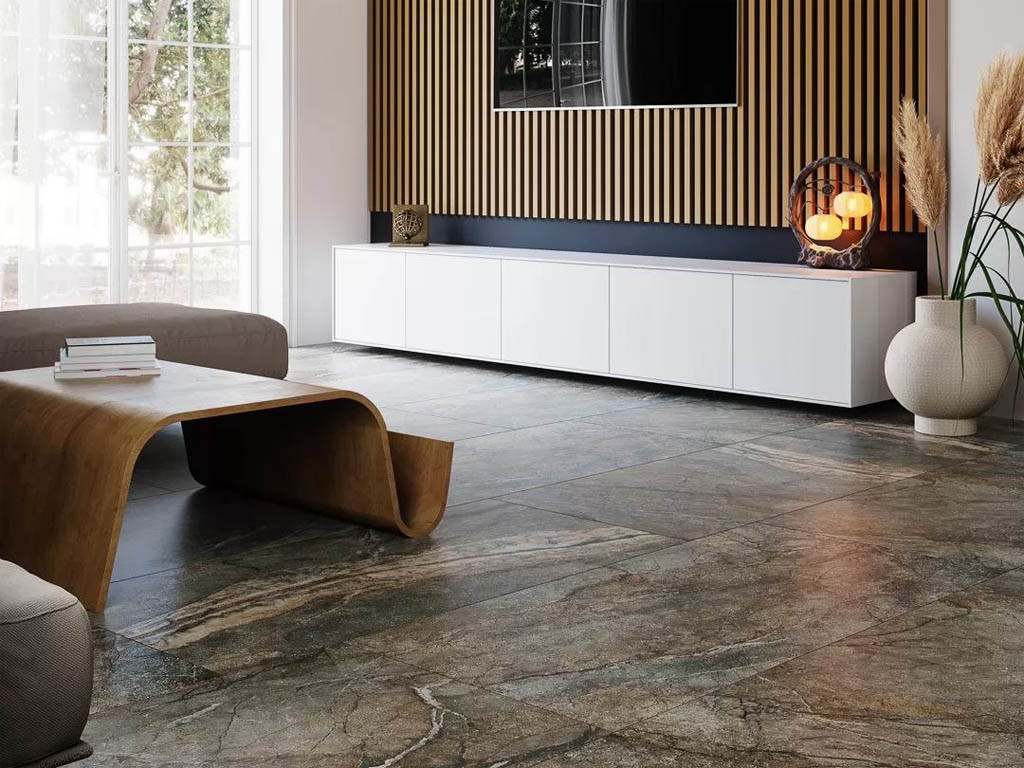 Kerama Marazzi Сильвер Рут Серый Обрезной 119.5х119.5