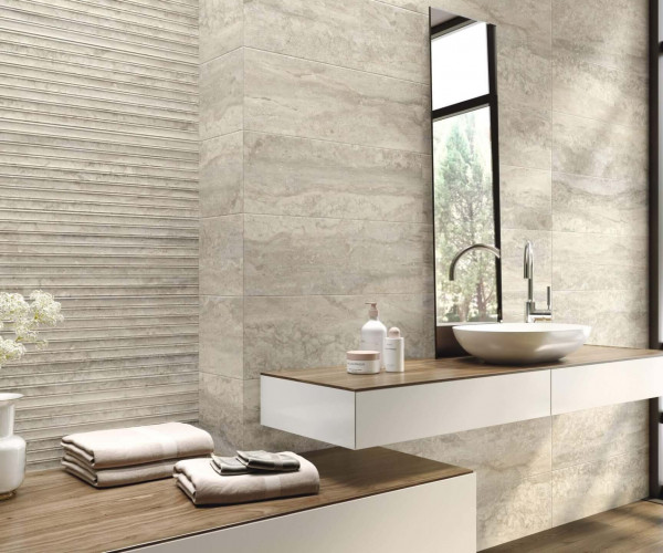 APE Ceramica Travertino Cenefa Sabbia Matt Gold 8x25