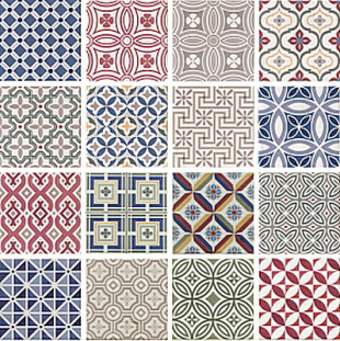 Equipe Country Patchwork (16 плиток с разным паттерном) 13,2x13,2