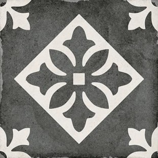 Equipe Art Nouveau Padua Black 20x20