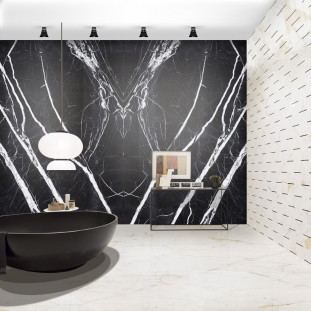 Venezia Stone Мрамор Black Marquina Brushed 20Mm