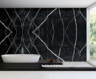 Venezia Stone Мрамор Black Marquina Brushed 20Mm
