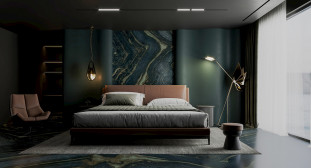 Venezia Stone Мрамор Silver Wave Brown Leather 20Mm