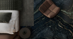 Venezia Stone Мрамор Silver Wave Brown Leather 20Mm