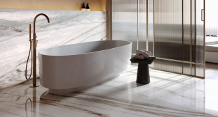Venezia Stone Мрамор Bianco Lasa Gold 20Mm