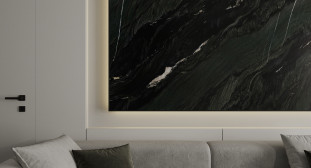 Venezia Stone Кварцит Black Tempest Crystal Leather 20Mm