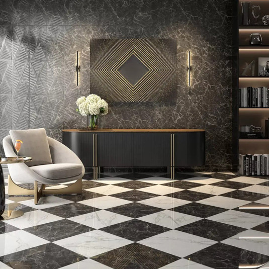 Kerama Marazzi Коррер Белый Лаппатированный Обрезной 50.2х50.2