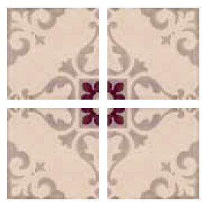 Marca Corona Jolie 8331 Rose Gris Trama (Комп/4шт) 10x10