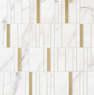 Marazzi Italy Allmarble Wall Golden White Mosaico Barcode Lux 40X40 8мм