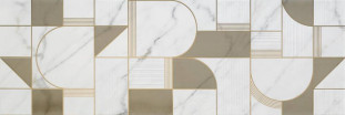 Marazzi Italy Allmarble Wall Golden White Satin Decoro Club 40X120 8мм