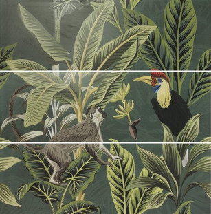 APE Ceramica Silk Декор Set (3) Abc Toucan Green 40х120