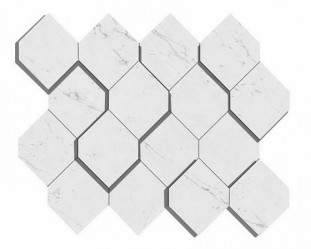 Atlas Concorde Marvel Stone Marvel Carrara Pure Mosaico Esagono 3D