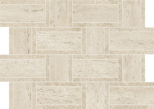 Atlas Concorde Marvel Travertine Marvel Pearl Mosaico Basketweave