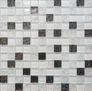 AltaCera Bella Mosaic Glass White 30x30